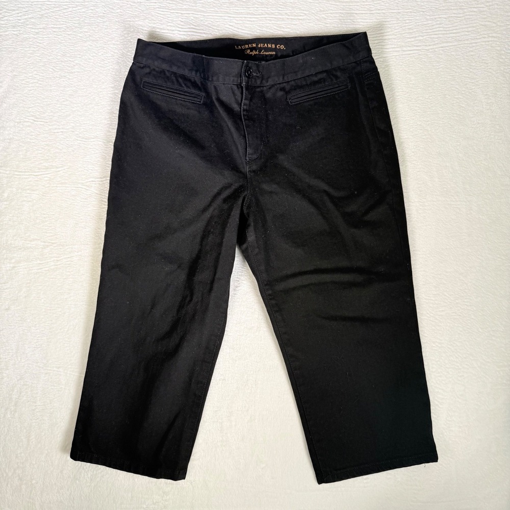Lauren Jeans Co Ralph Lauren‎ Womens Black Cropped Capris Pants Size 12P